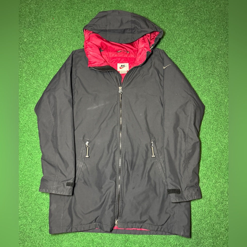 Vintage Nike Jacket 90s Womens Medium White Tag Black Park Winter Coat